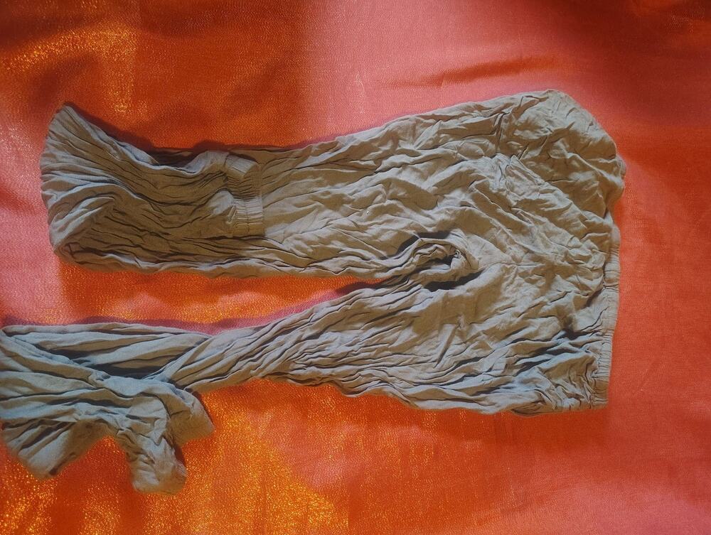 Divided Pants Womens 8 Olive Crinkle Elastic Waist Cuffed Harem Pockets Boho